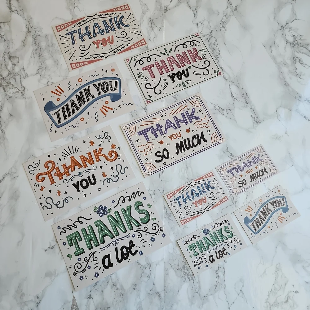 50 Pcs.Thank you Cards Assorted 6x4